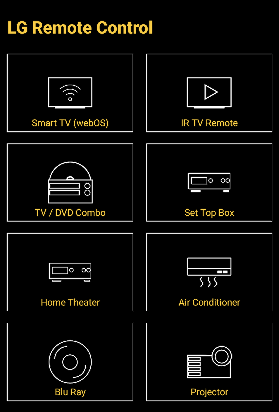 اسکرین شات 1 برنامه Remote for LG TV / Devices