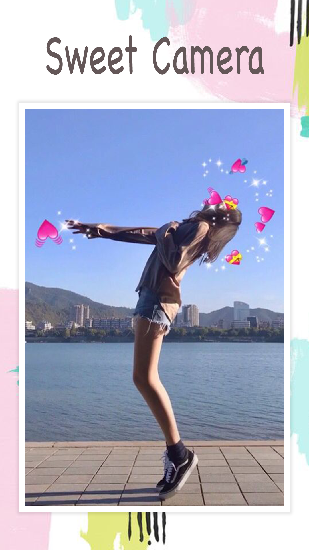 اسکرین شات 2 برنامه Live face sticker sweet camera