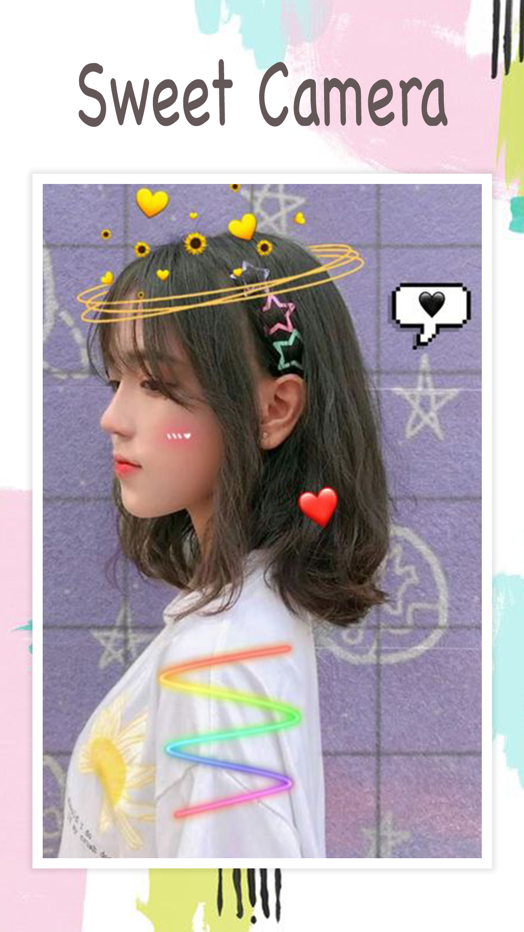 اسکرین شات 1 برنامه Live face sticker sweet camera