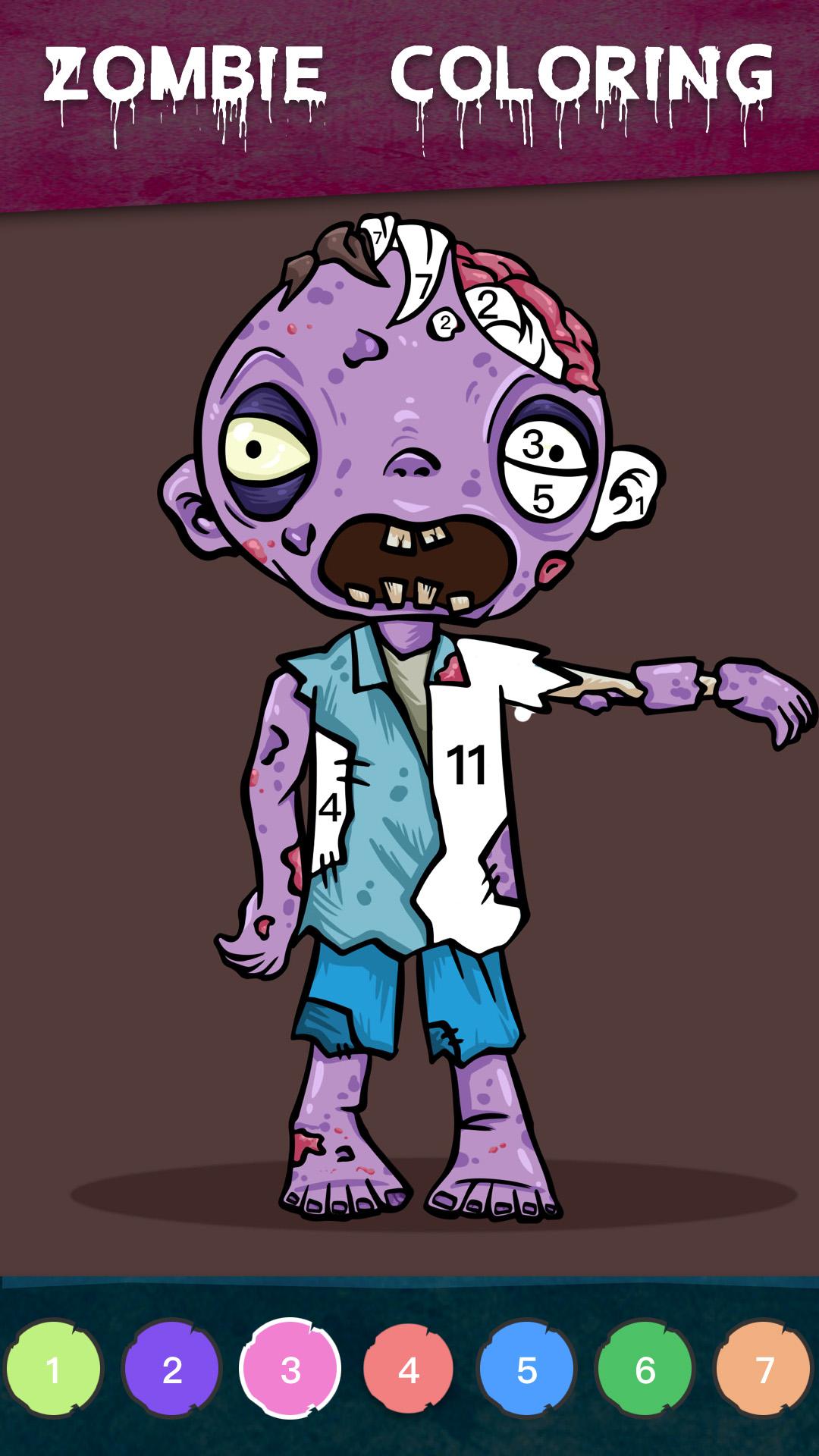 اسکرین شات 2 بازی Zombie Coloring - Color by Num