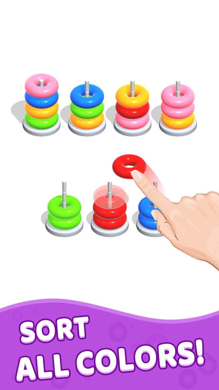 اسکرین شات 1 بازی Color Hoop Stack - Sort Puzzle