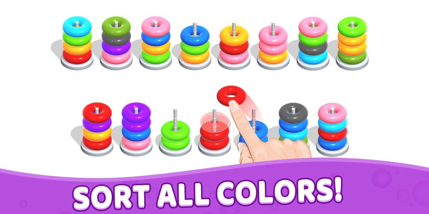 اسکرین شات 5 بازی Color Hoop Stack - Sort Puzzle