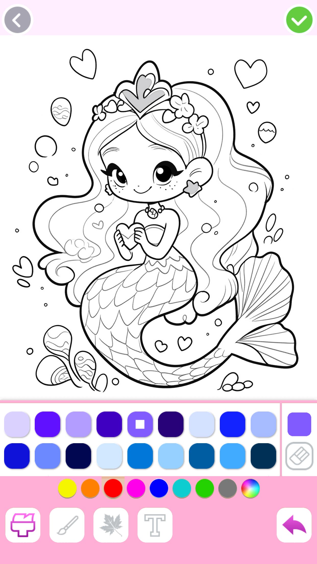اسکرین شات 1 بازی Mermaid Coloring:Mermaid games