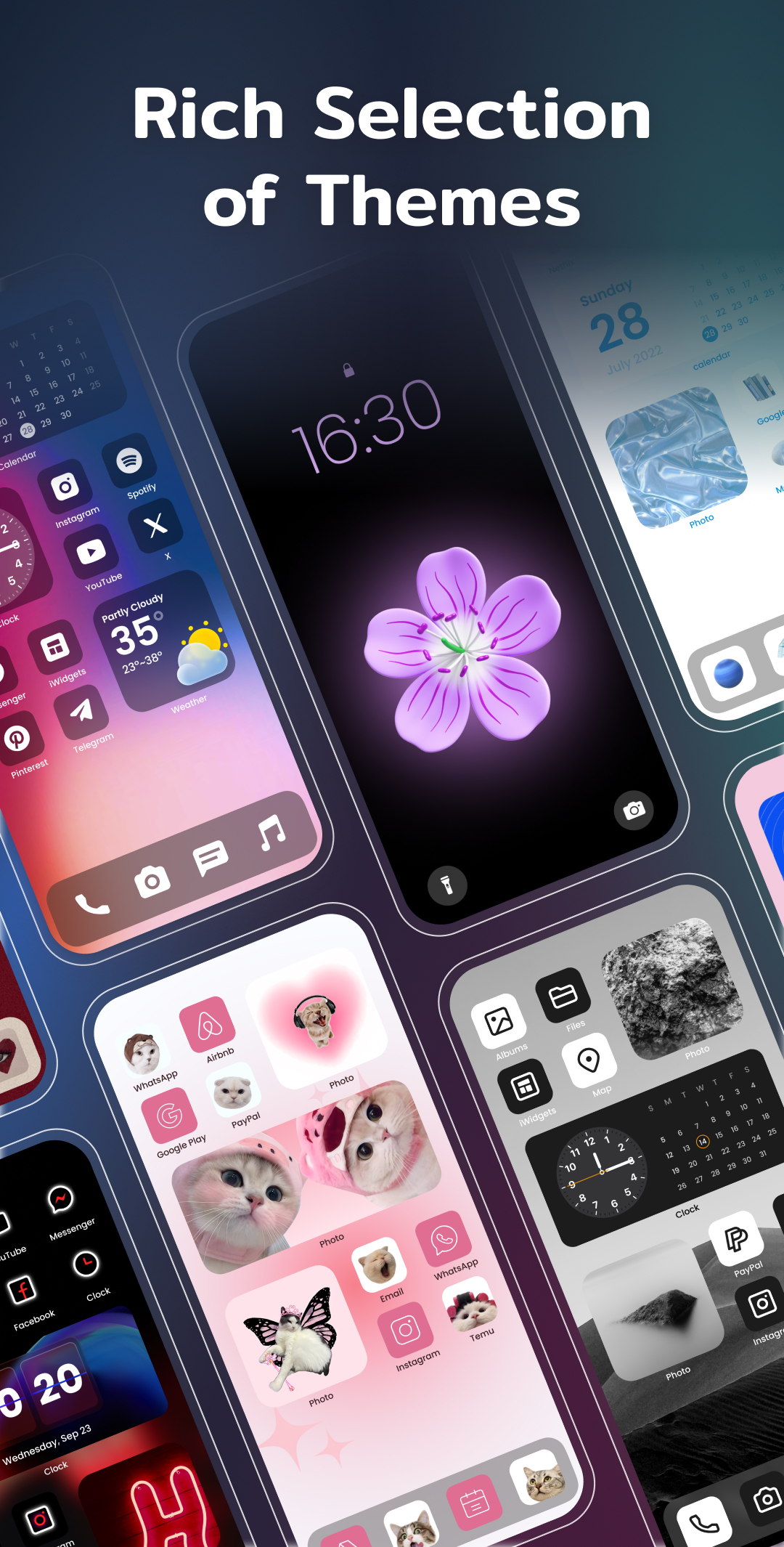 اسکرین شات 2 برنامه Color Widgets, Theme: iWidgets