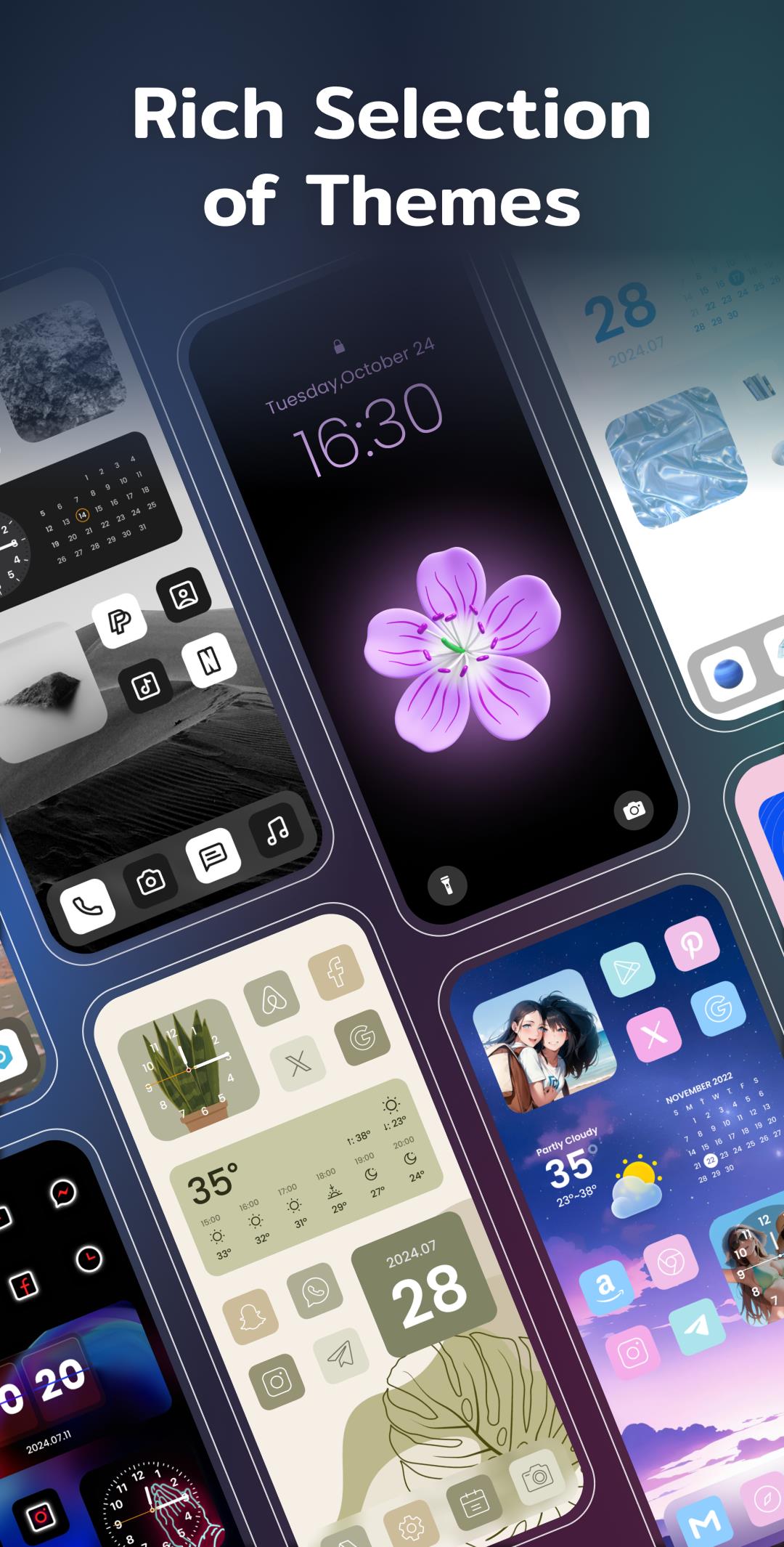 اسکرین شات 4 برنامه Color Widgets, Theme: iWidgets
