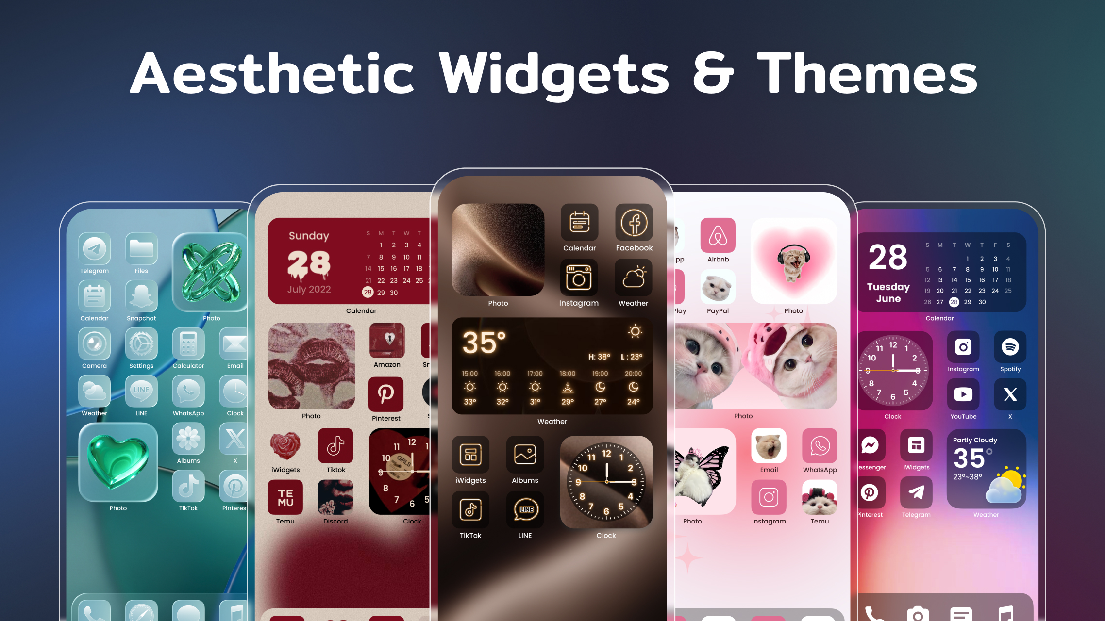 اسکرین شات 1 برنامه Color Widgets, Theme: iWidgets