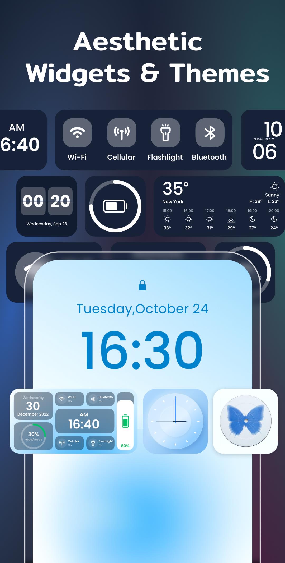اسکرین شات 1 برنامه Color Widgets, Theme: iWidgets