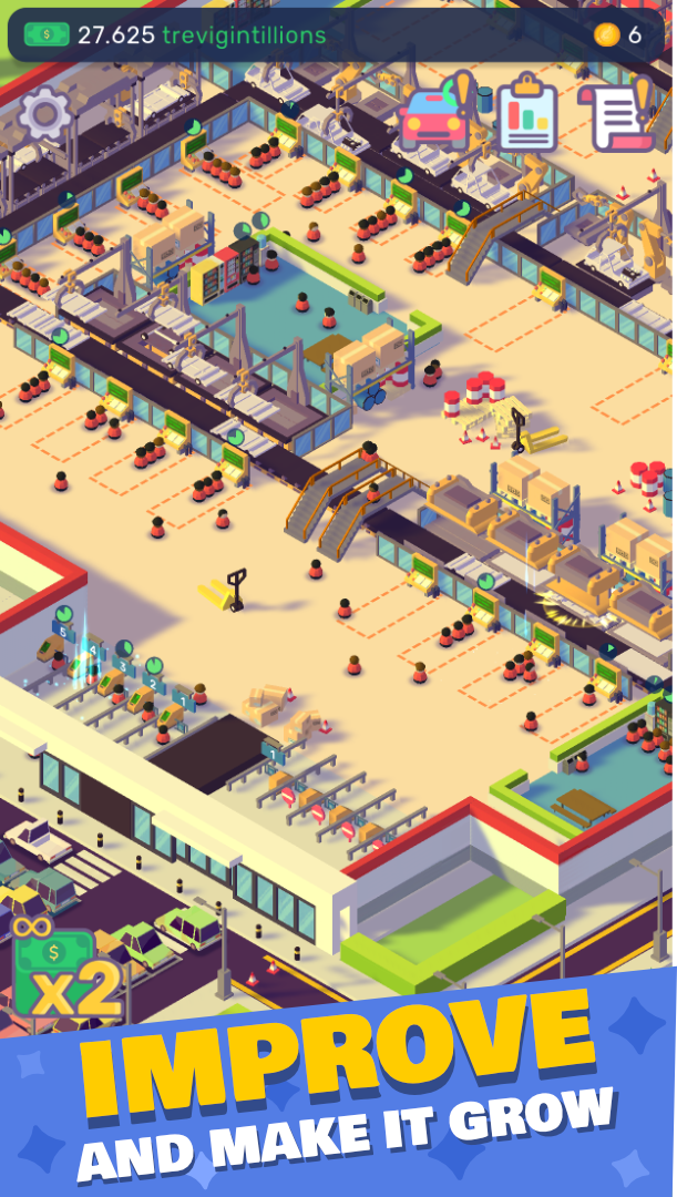 اسکرین شات 3 بازی Car Industry Tycoon: Idle Sim