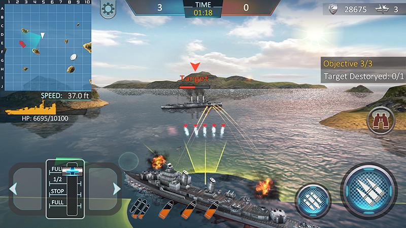 اسکرین شات 2 بازی Warship Attack 3D