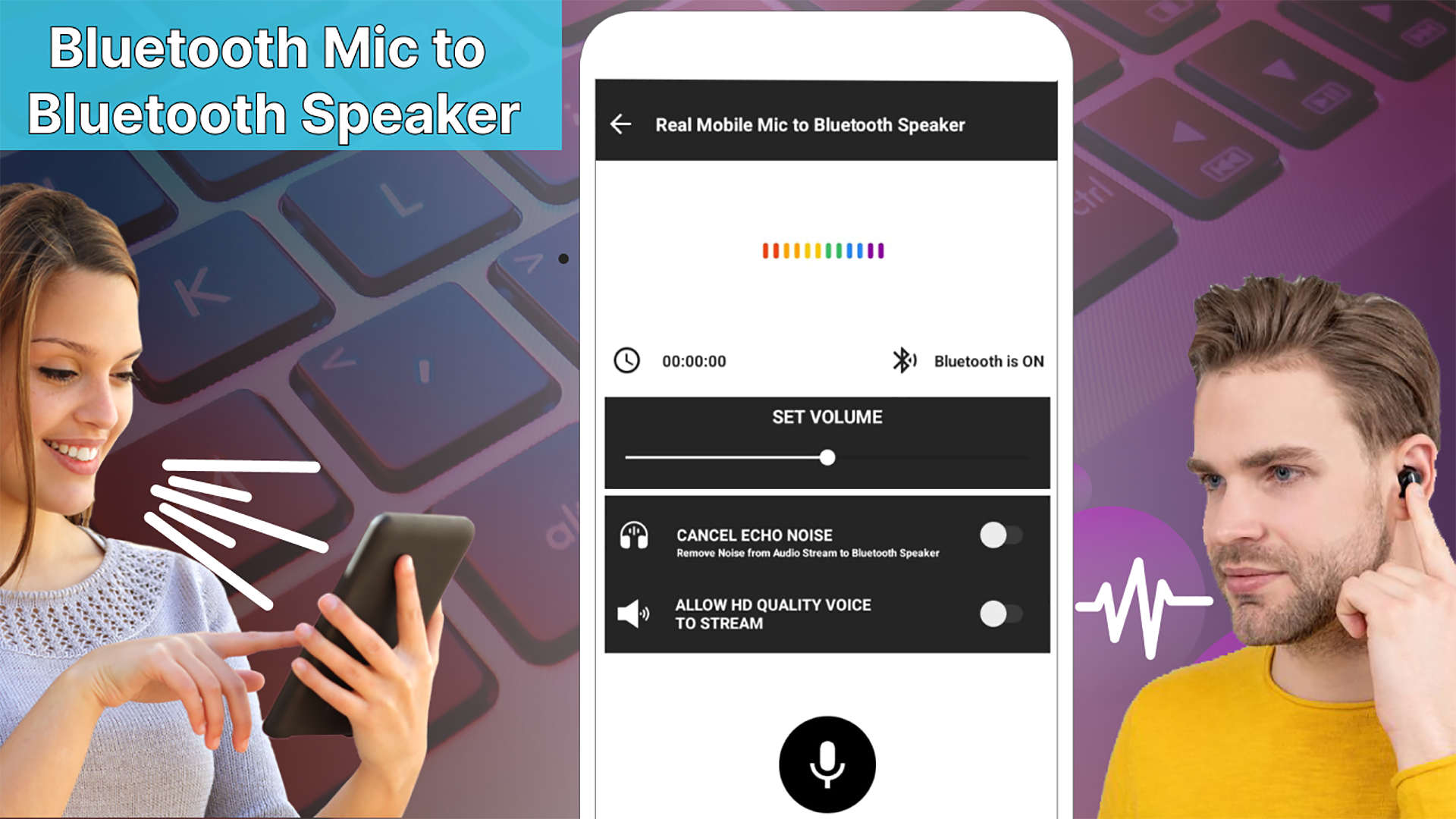 اسکرین شات 3 برنامه Live Bluetooth Microphone: Mic