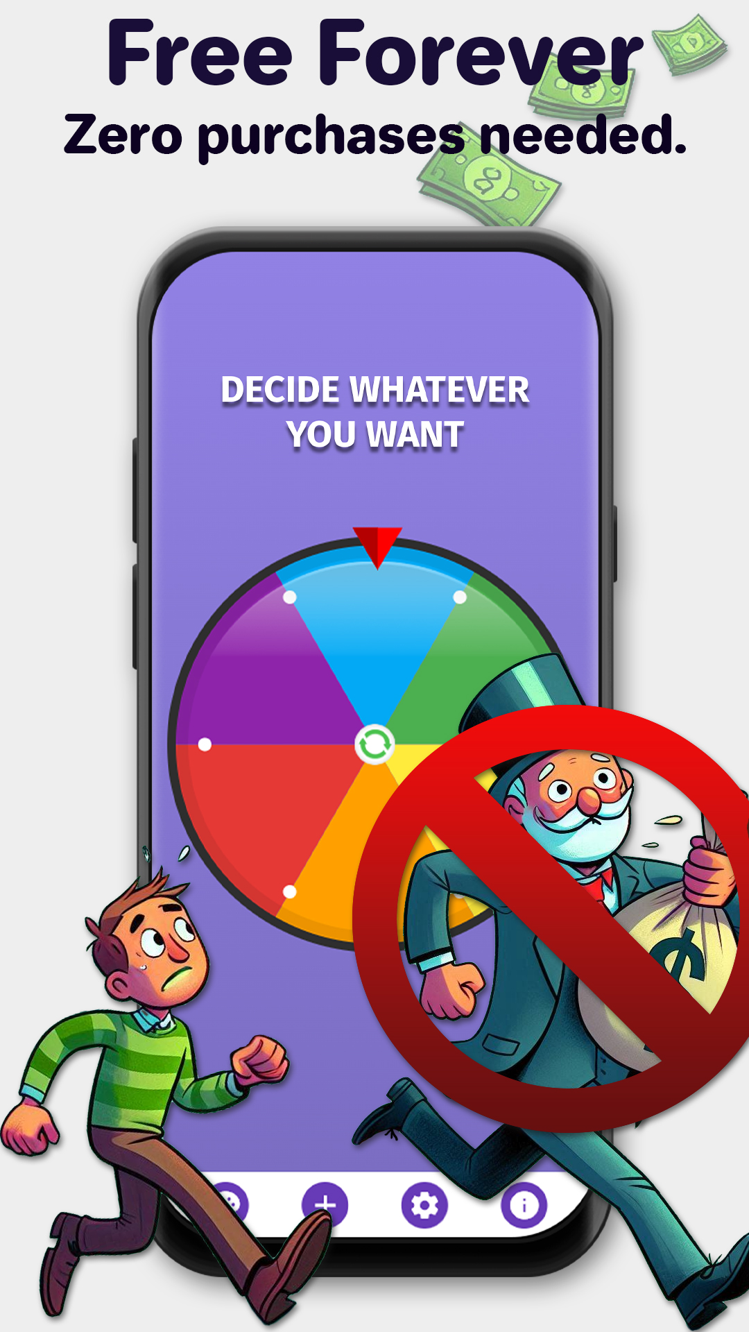 اسکرین شات 1 برنامه Roller Roulette Decision maker