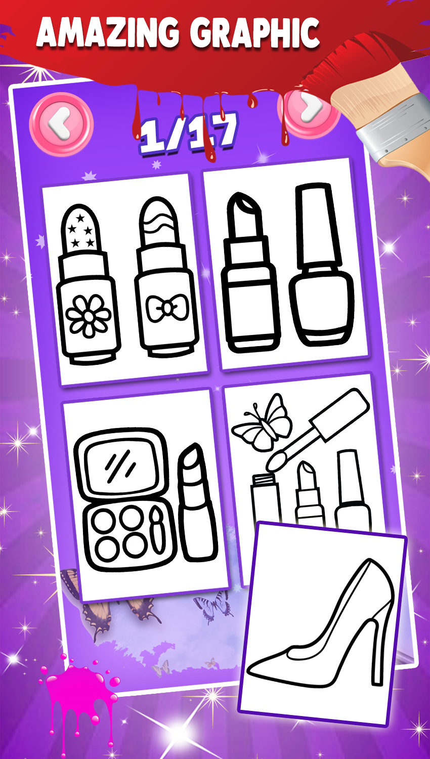 اسکرین شات 2 برنامه Beauty Coloring Book Glitter