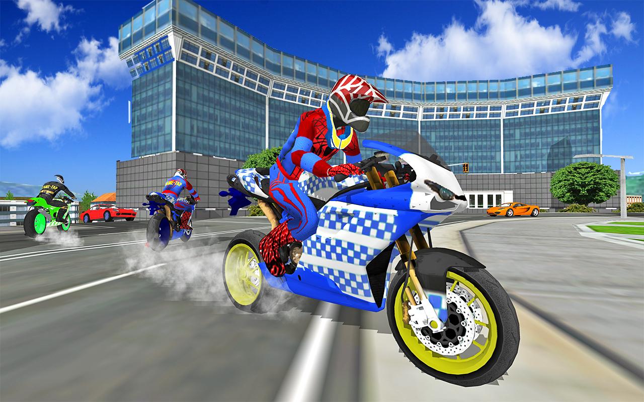 اسکرین شات 5 برنامه Motorbike Stunt Super Hero 3D