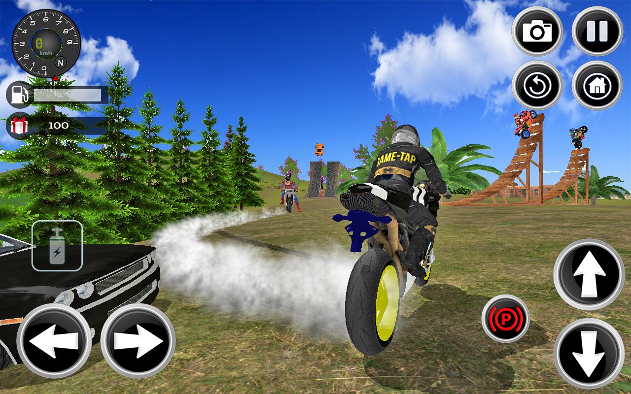 اسکرین شات 3 برنامه Motorbike Stunt Super Hero 3D