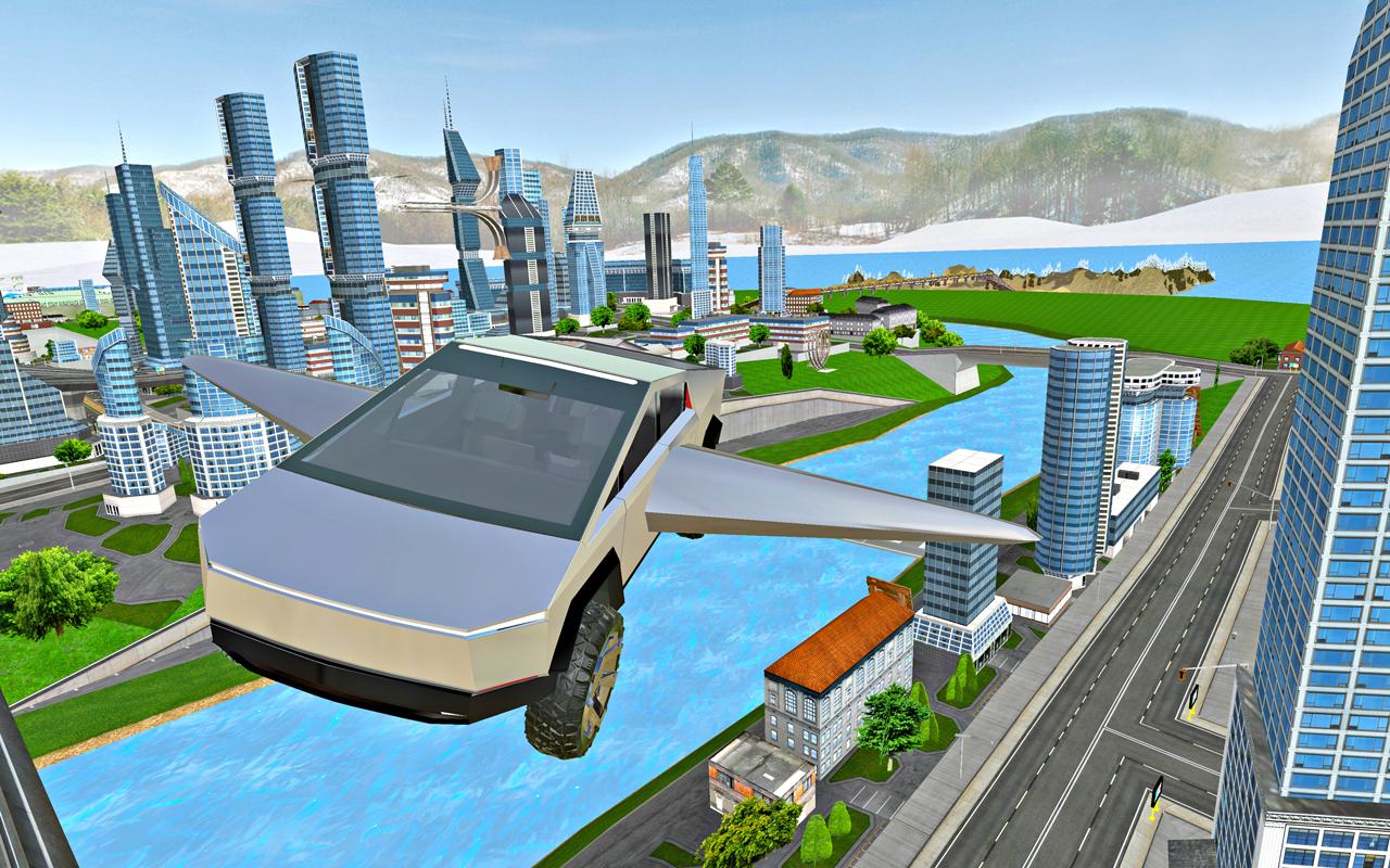 اسکرین شات 2 برنامه Modern Flying Car Driving Sim