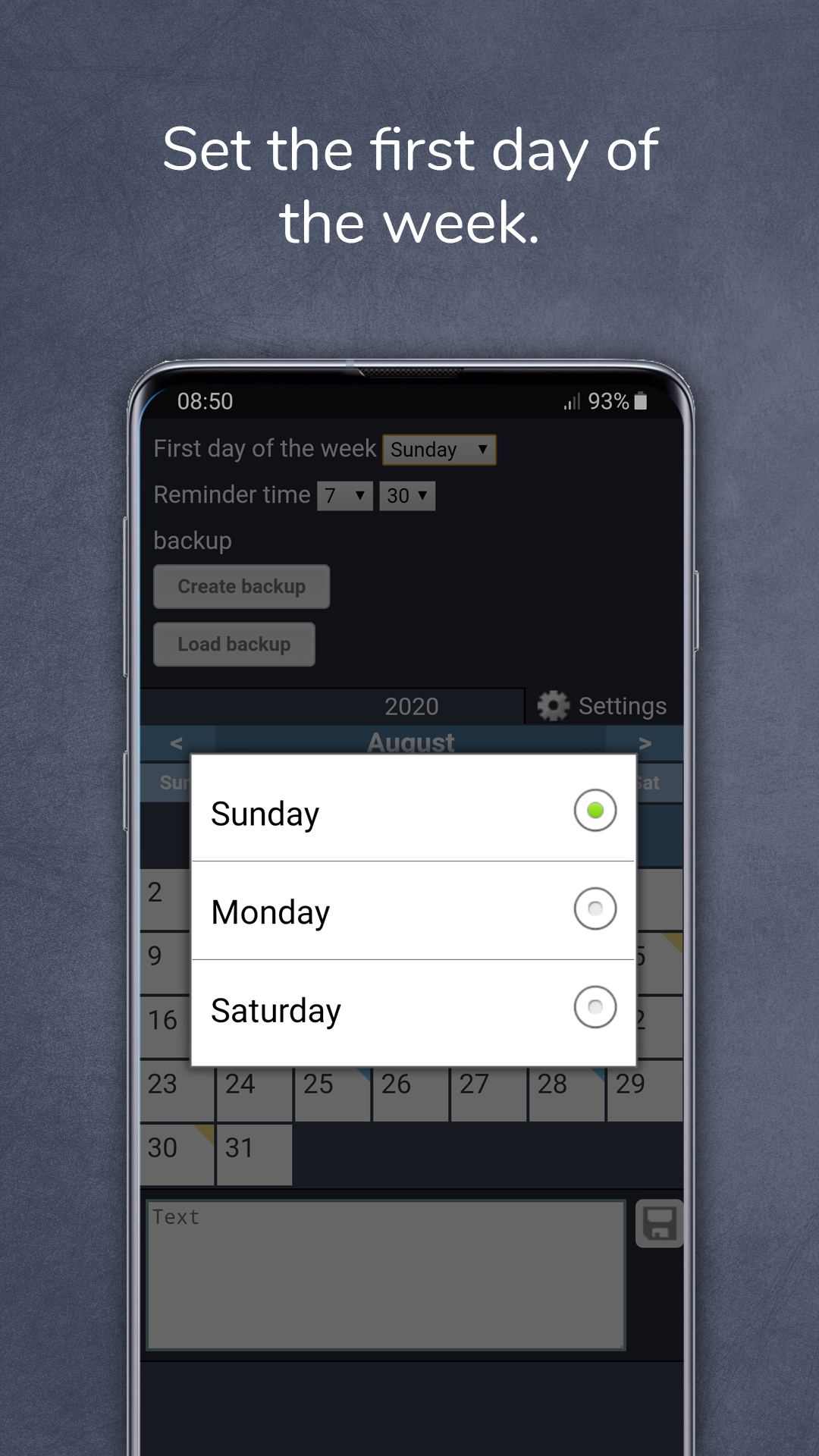 اسکرین شات 4 برنامه Calendar with Colors