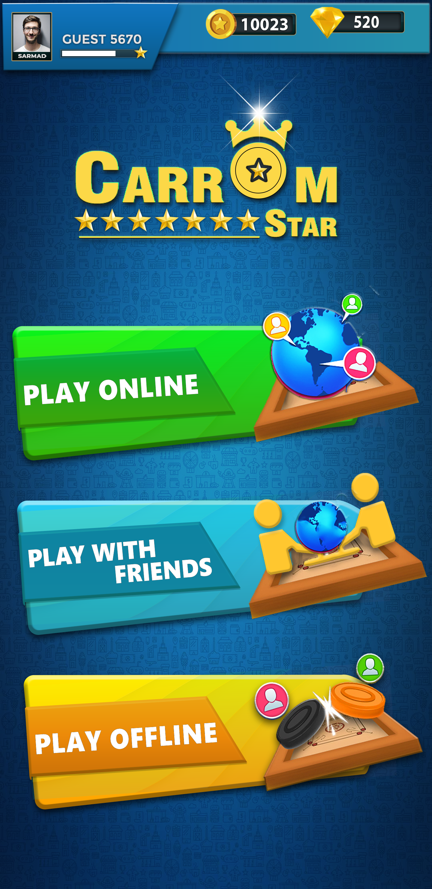 اسکرین شات 1 بازی Carrom Star : Multiplayer Carr