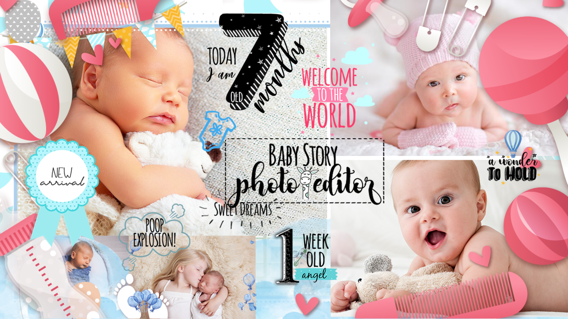 اسکرین شات 1 برنامه Baby Story Photo Editor App