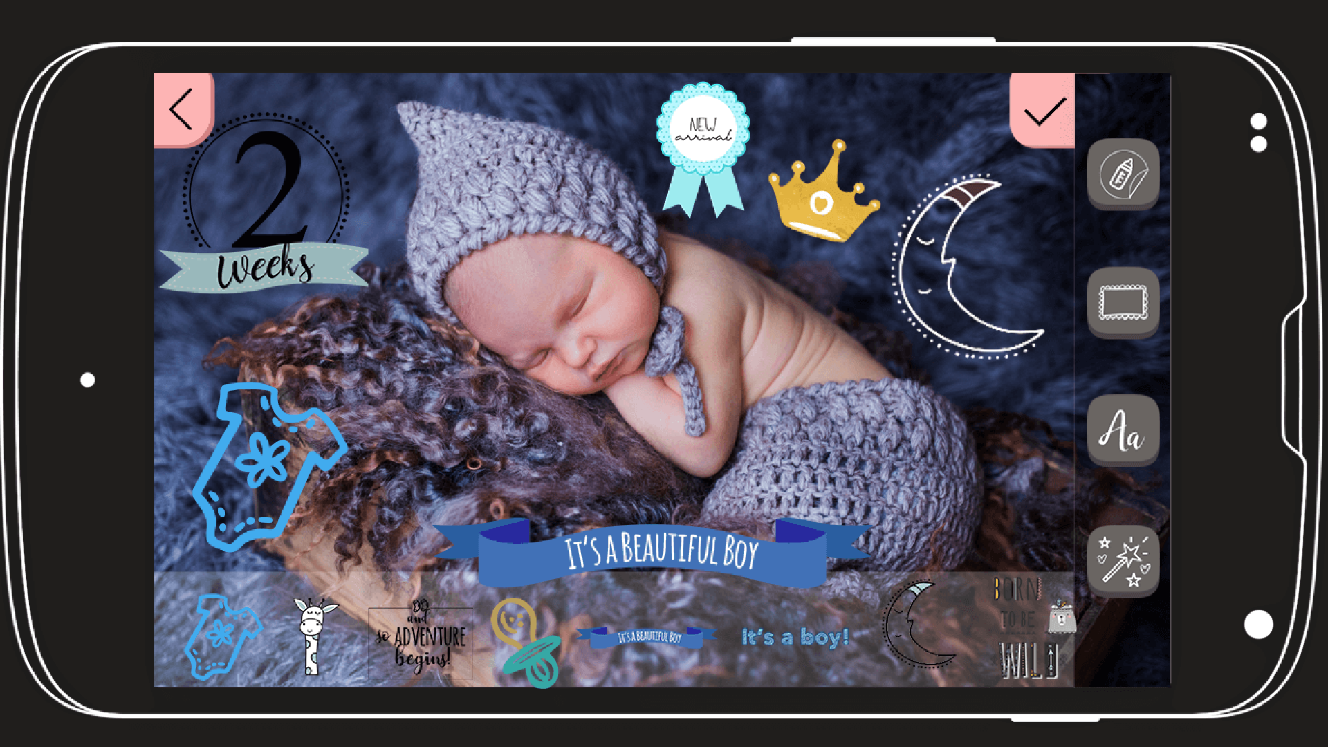 اسکرین شات 4 برنامه Baby Story Photo Editor App