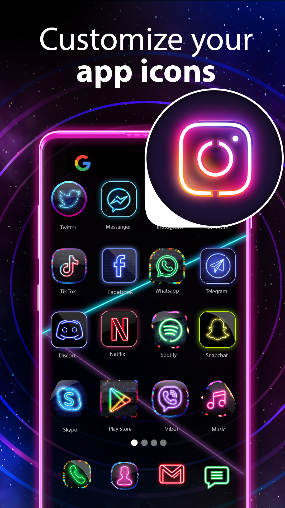 اسکرین شات 1 برنامه Neon Icon Designer App