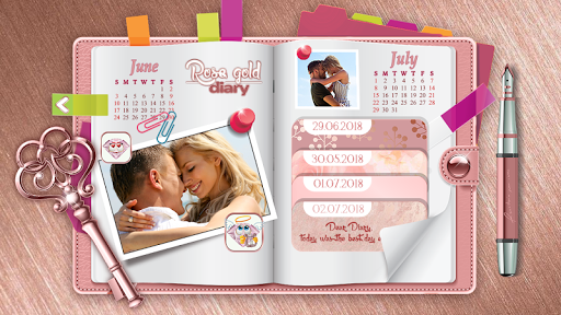 اسکرین شات 4 برنامه Cute Rose Gold Diary App