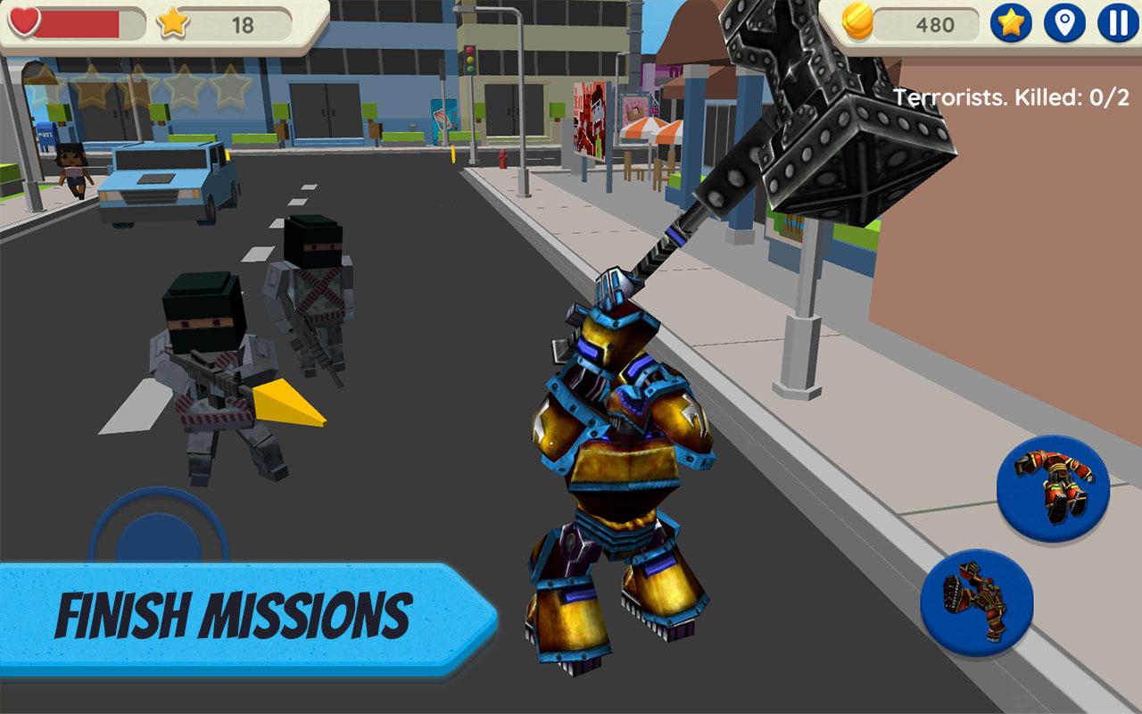 اسکرین شات 1 بازی Robot Hero: City Simulator 3D