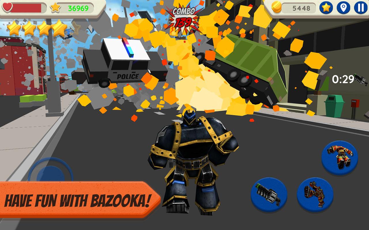 اسکرین شات 3 بازی Robot Hero: City Simulator 3D