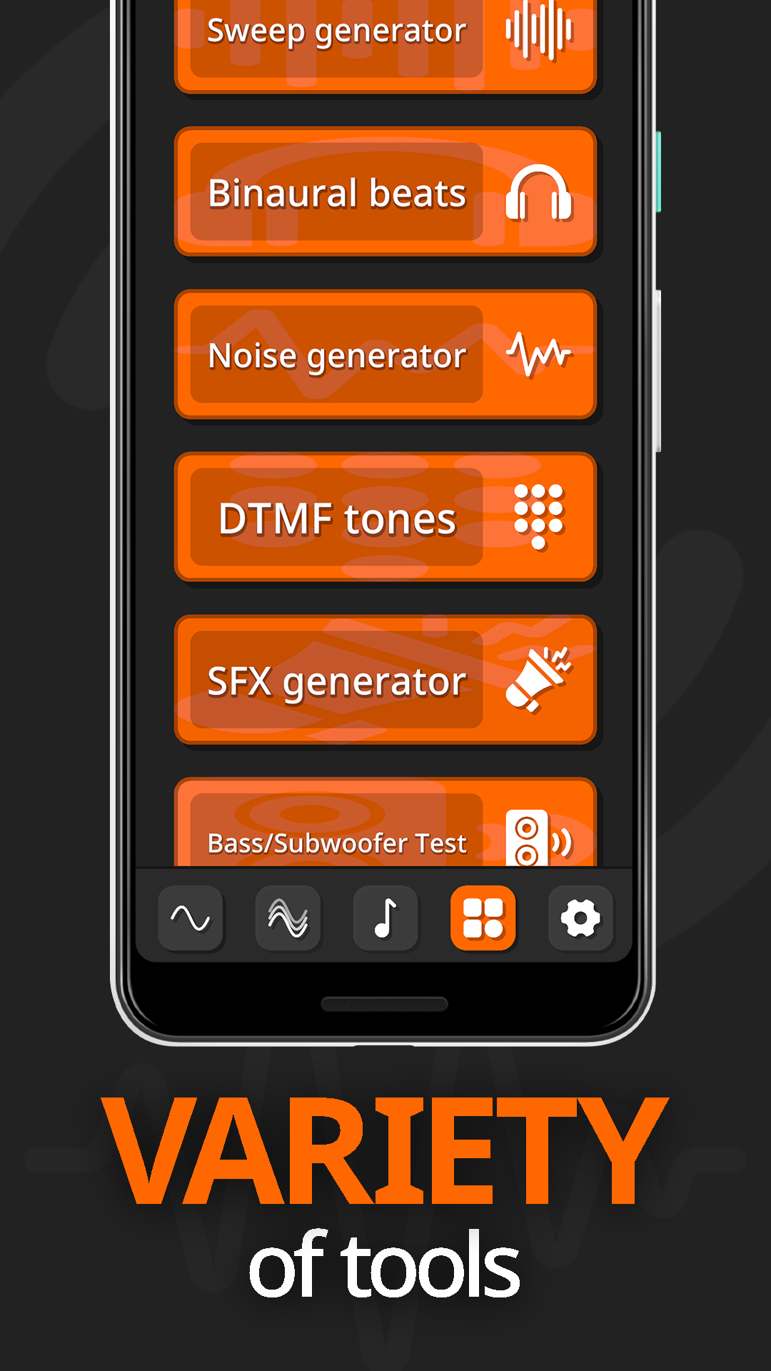 اسکرین شات 2 برنامه Frequency Sound Generator