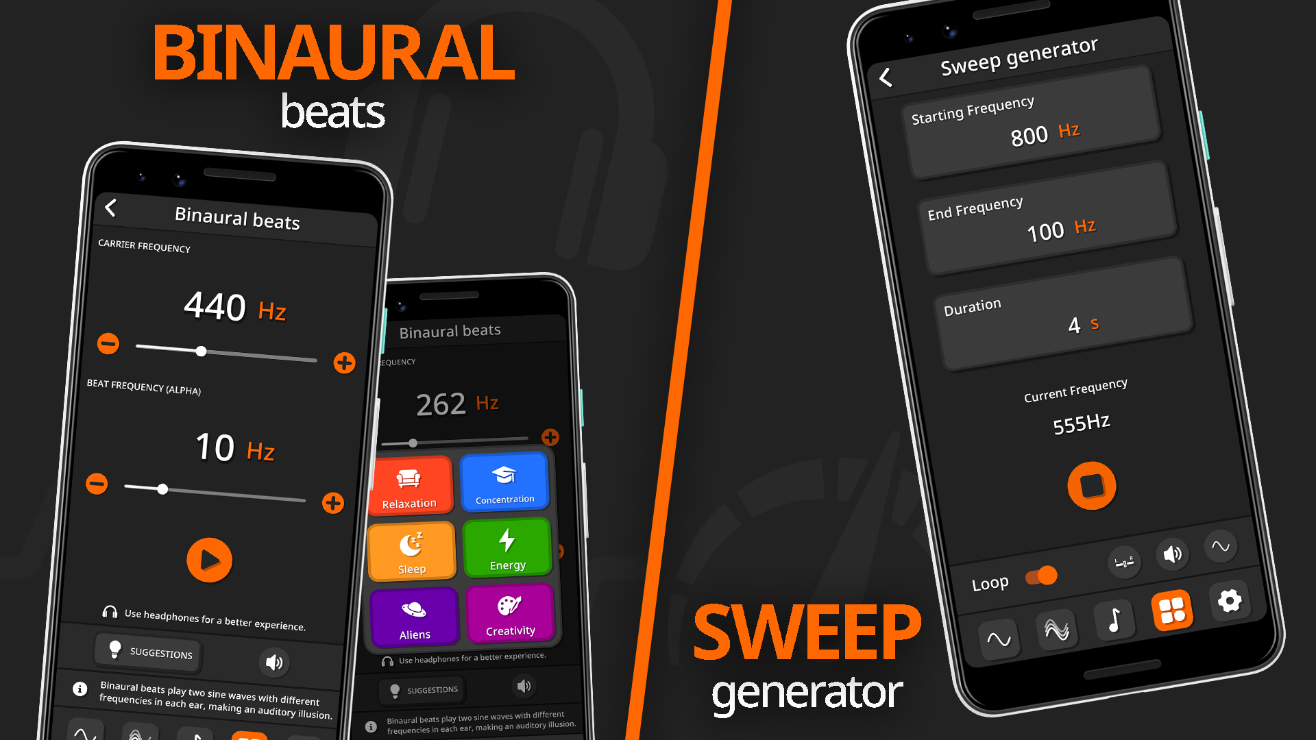 اسکرین شات 4 برنامه Frequency Sound Generator