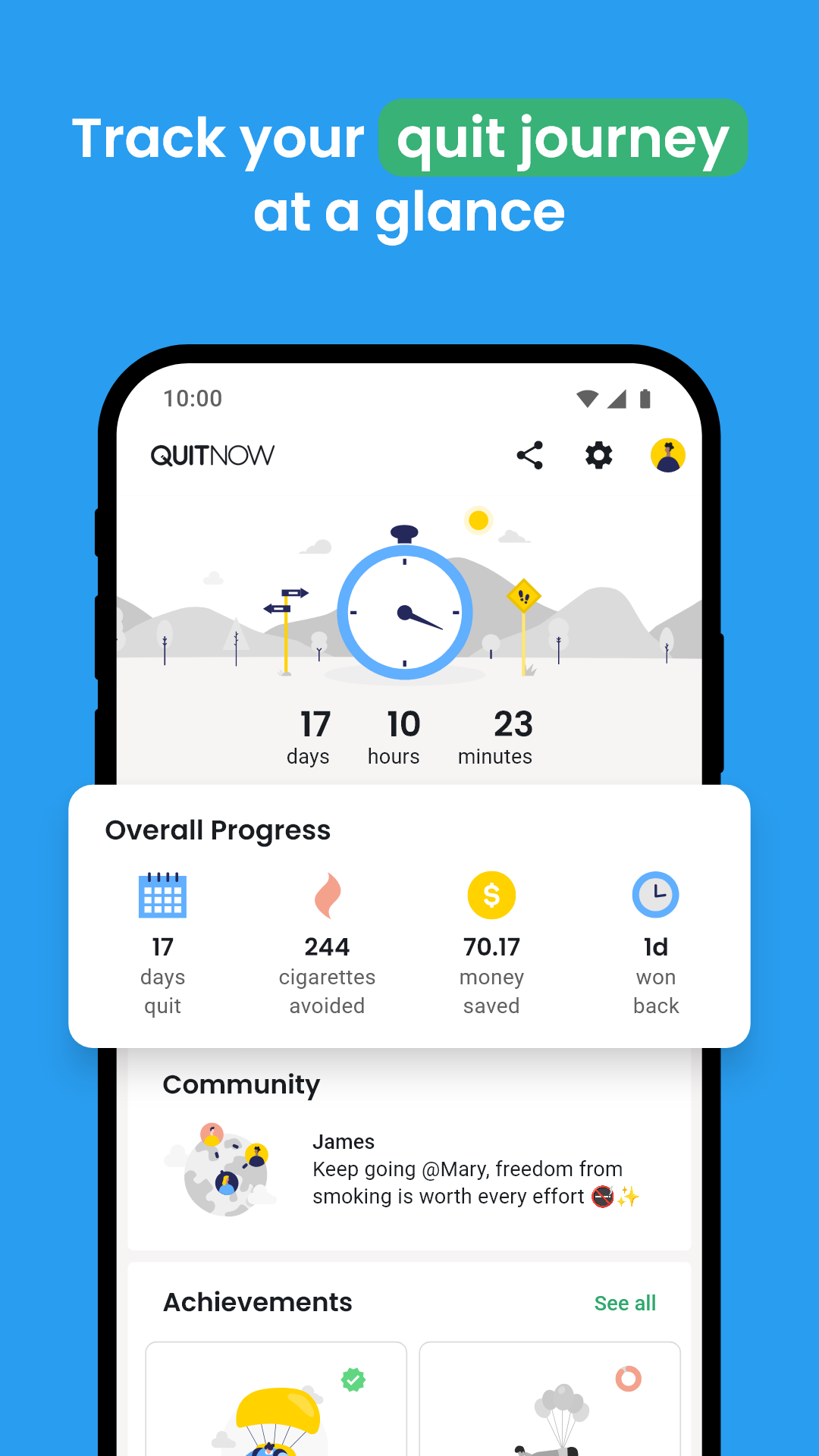 اسکرین شات 2 برنامه QuitNow: Quit smoking for good