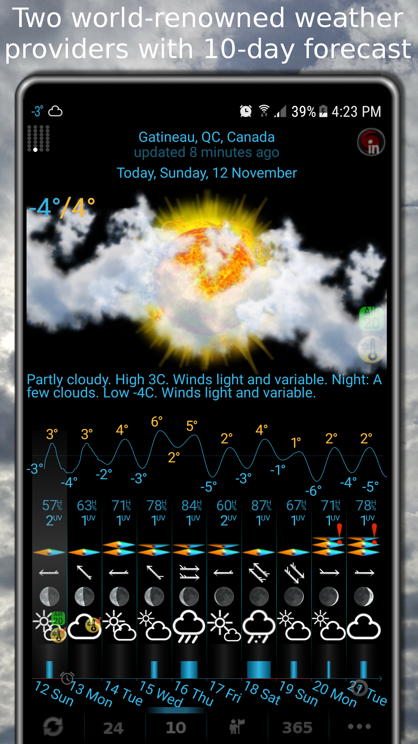 اسکرین شات 2 برنامه eWeather HDF: weather & alerts