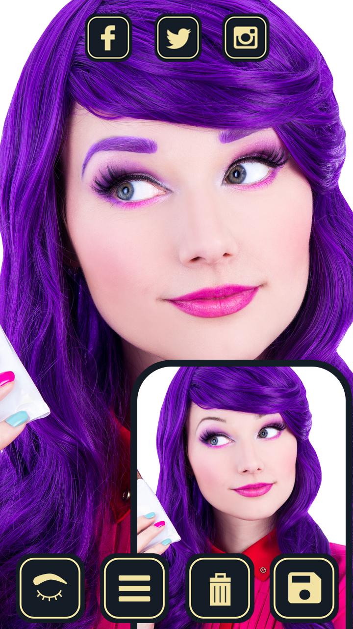 اسکرین شات 6 برنامه Eyebrow Editor - Face Makeup