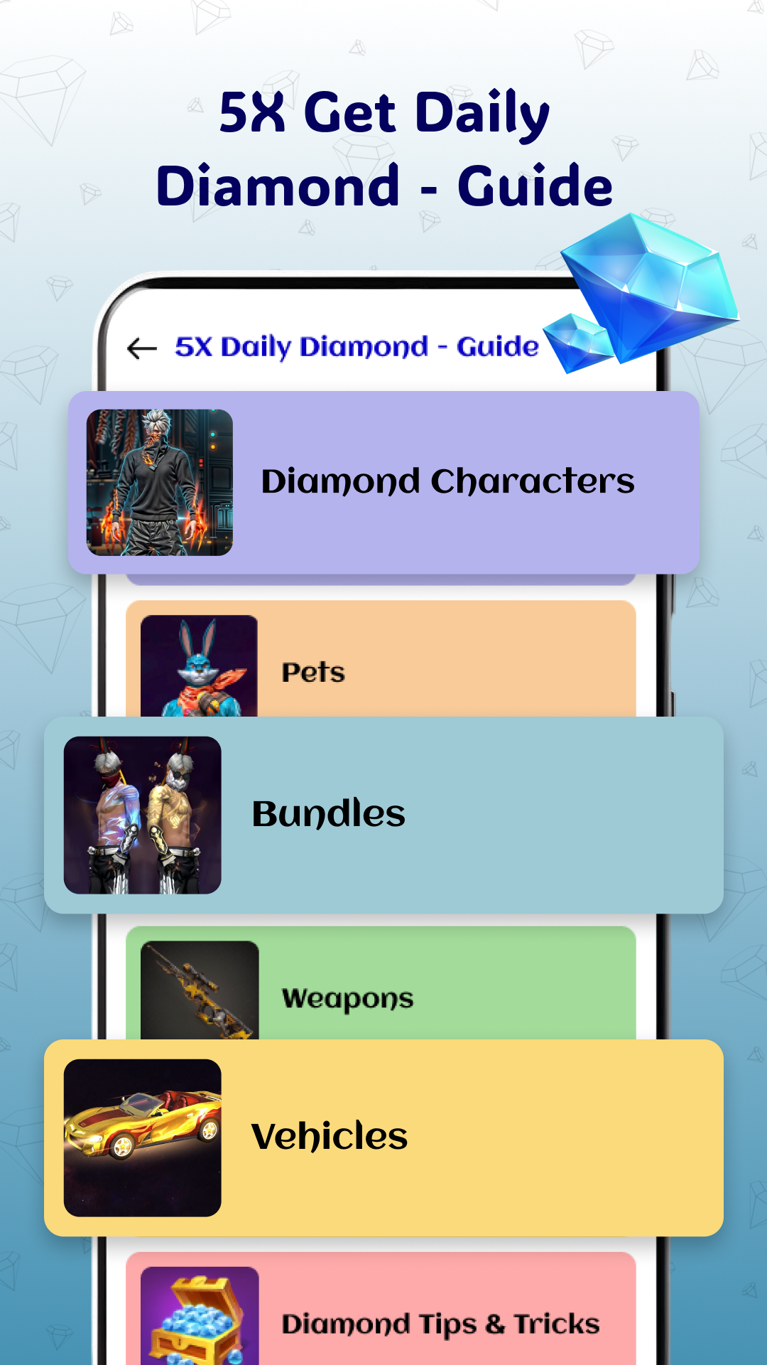اسکرین شات 2 برنامه 5X Get Daily Diamond - Guide