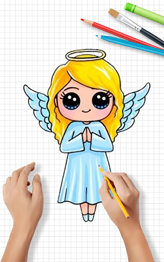 اسکرین شات 4 برنامه How to Draw Cute Girls | Drawing Girl Step by Step