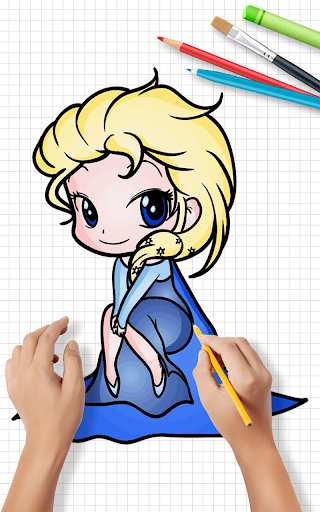 اسکرین شات 1 برنامه How to Draw Cute Girls | Drawing Girl Step by Step