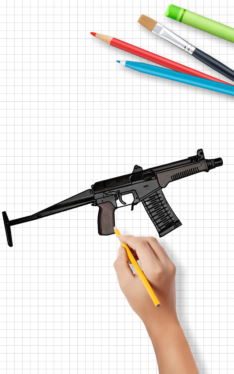 اسکرین شات 7 برنامه How to draw weapons step by st