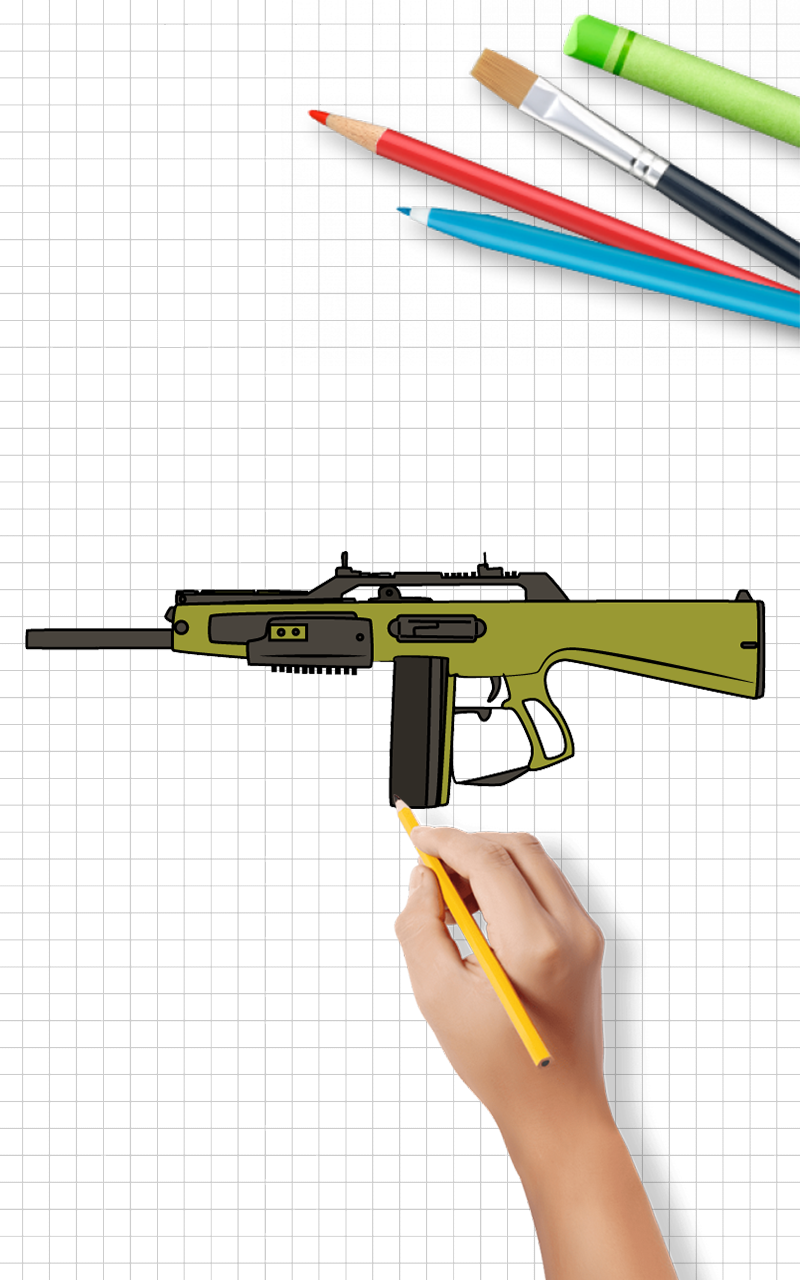 اسکرین شات 5 برنامه How to draw weapons step by st