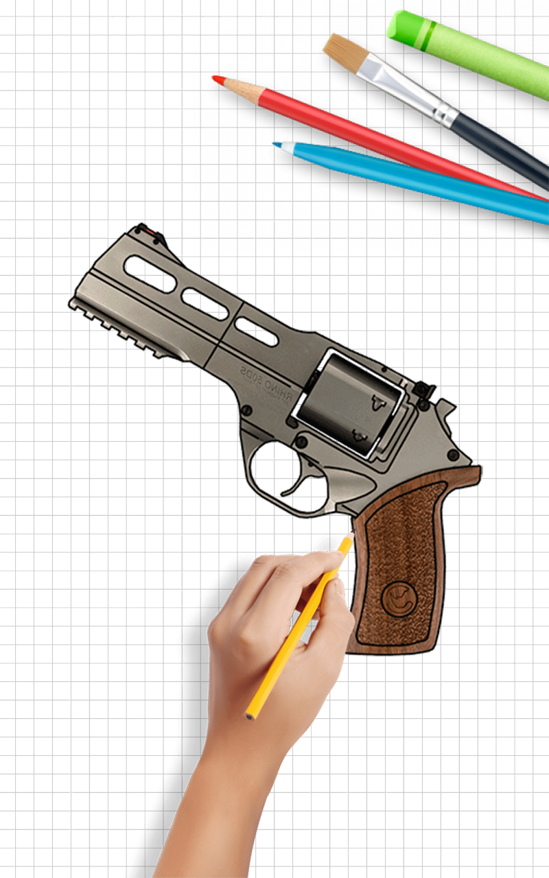 اسکرین شات 8 برنامه How to draw weapons step by st