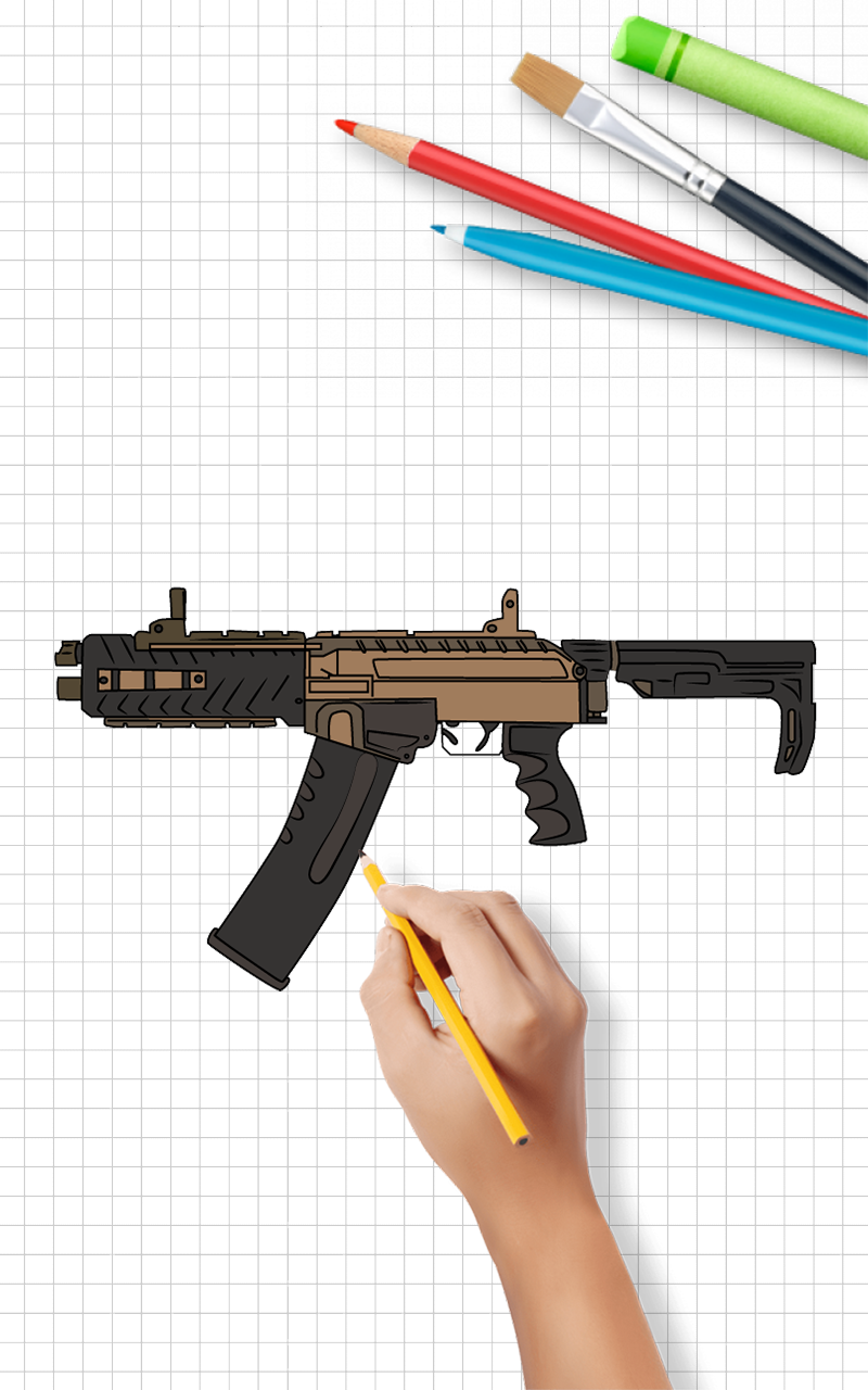 اسکرین شات 6 برنامه How to draw weapons step by st