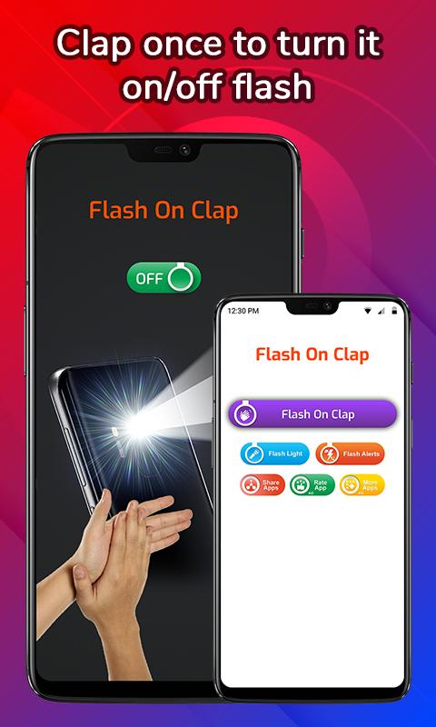 اسکرین شات 2 برنامه Flashlight On Clap