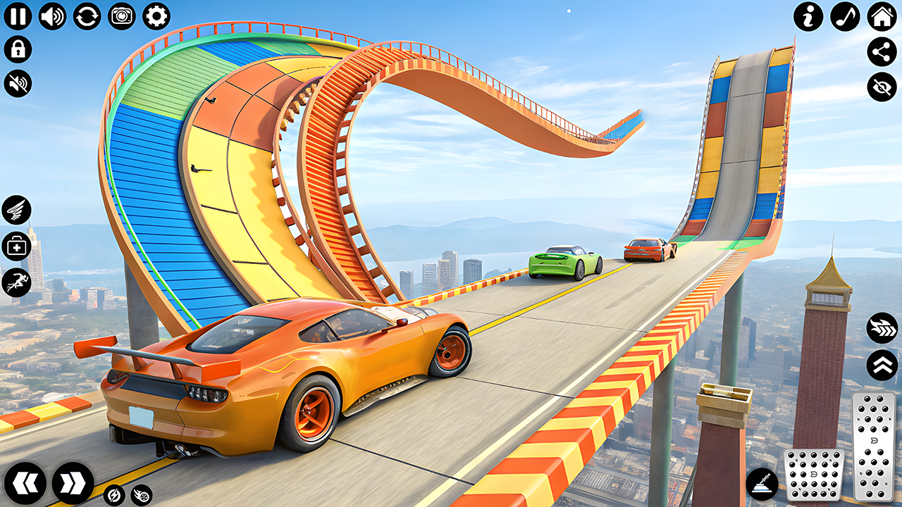اسکرین شات 3 بازی Superhero Car Race: Mega Ramp
