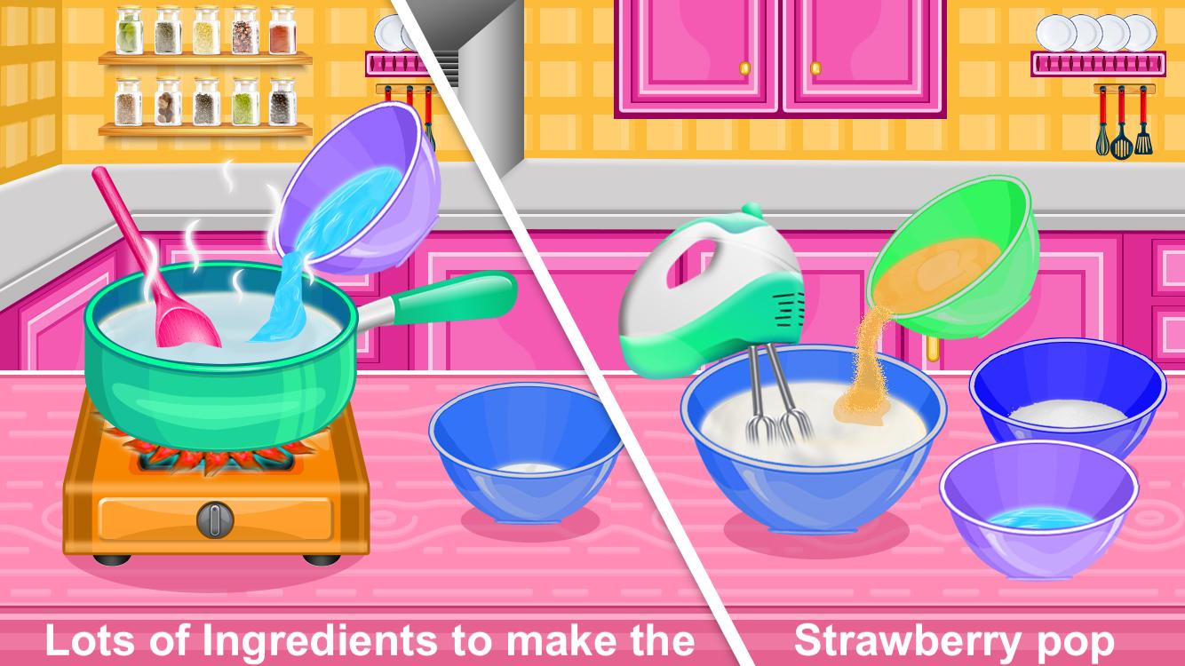 اسکرین شات 2 بازی Strawberry Pops- Cooking Games