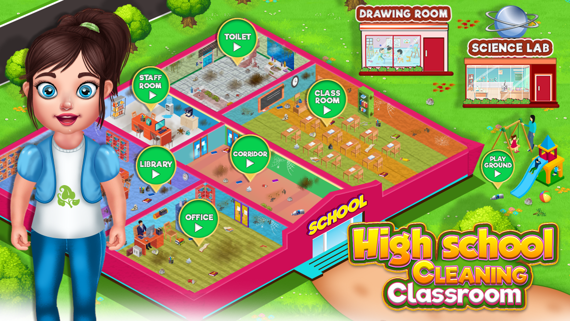 اسکرین شات 5 بازی Baby Girl School CleanUp