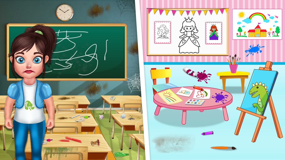 اسکرین شات 4 بازی Baby Girl School CleanUp