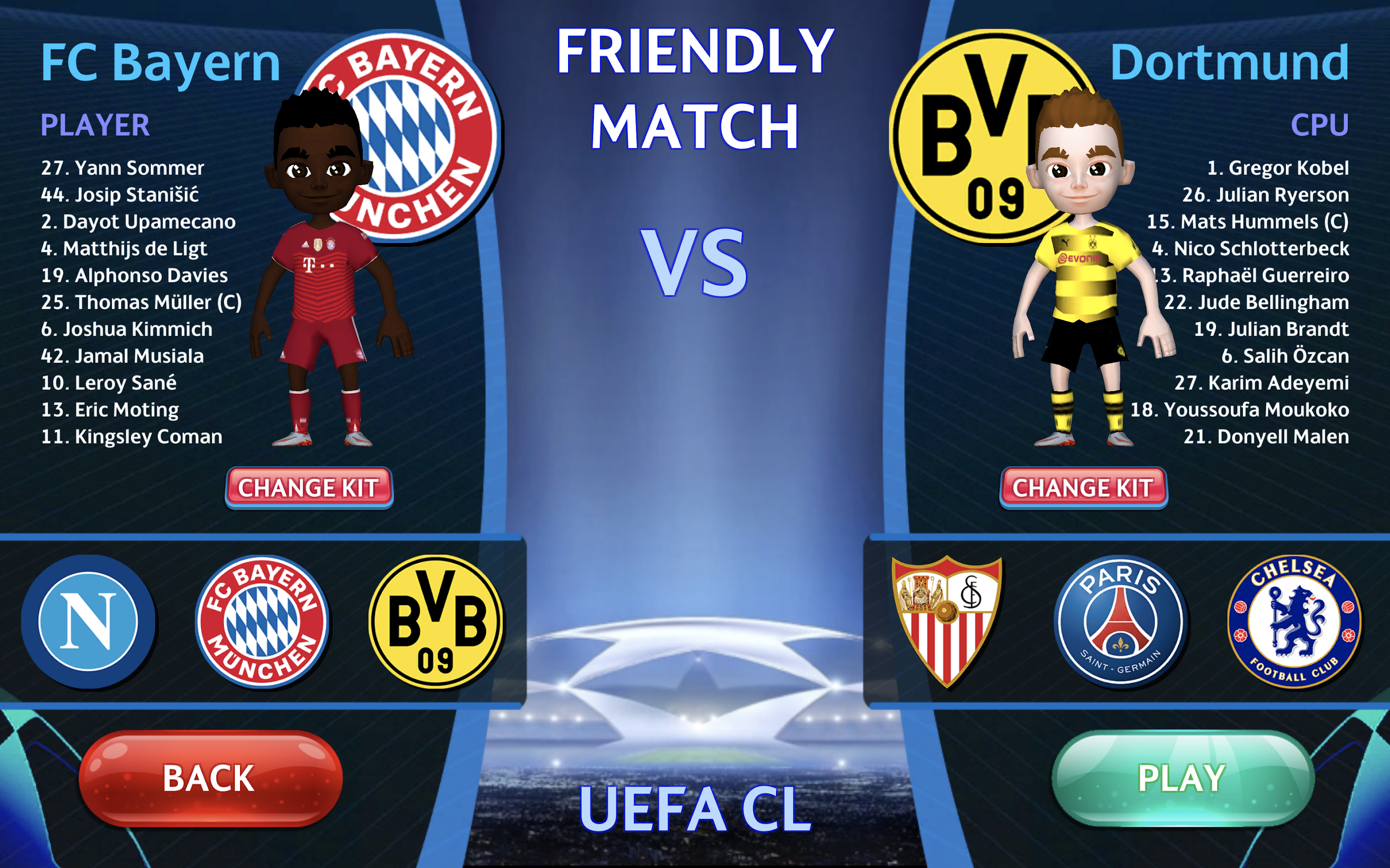 اسکرین شات 1 بازی Champions League - UEFA Game