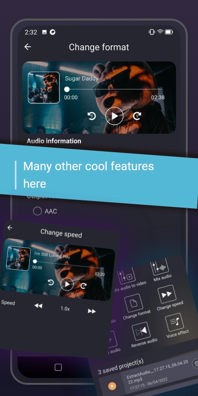 اسکرین شات 2 برنامه Music editor, Voice modifier