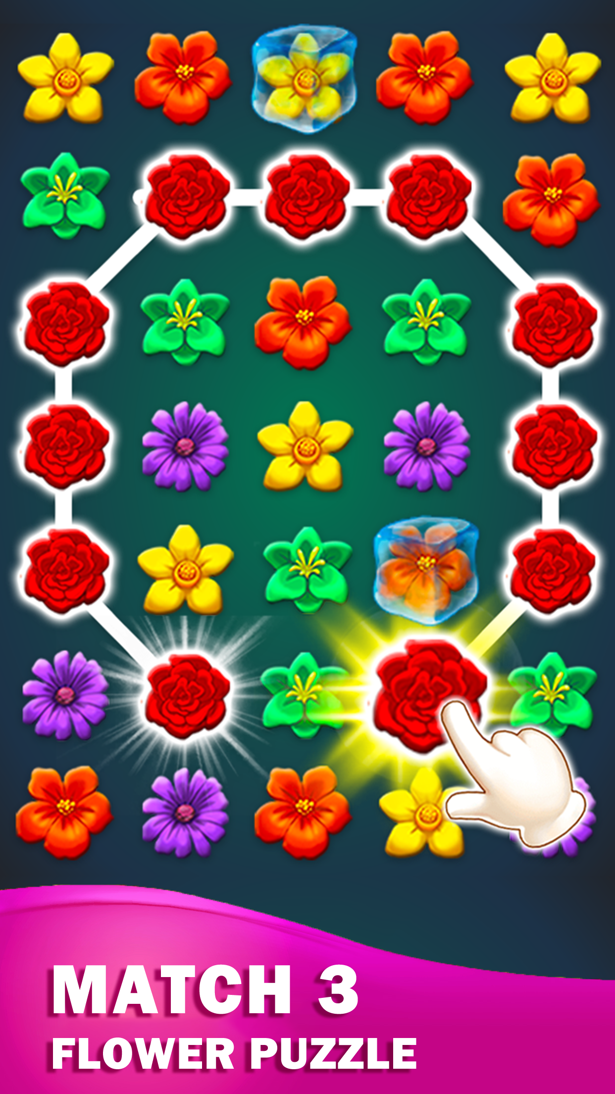 اسکرین شات 1 بازی Flower Match Game Flower Merge