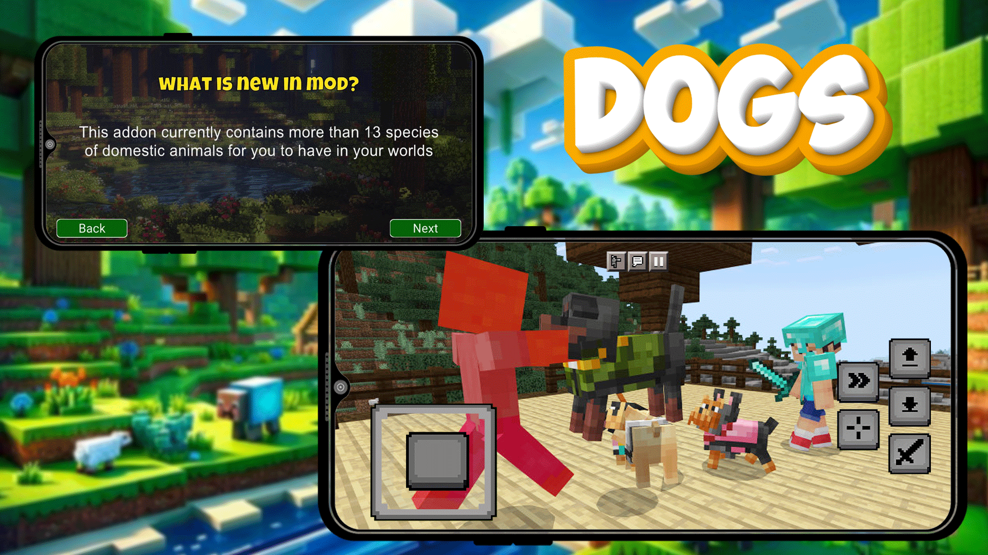اسکرین شات 4 برنامه Dogs Mod for Minecraft PE