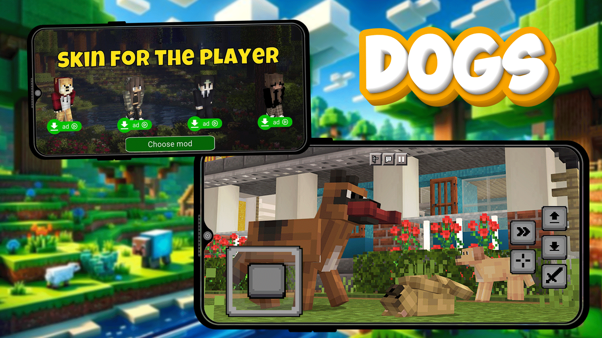 اسکرین شات 1 برنامه Dogs Mod for Minecraft PE