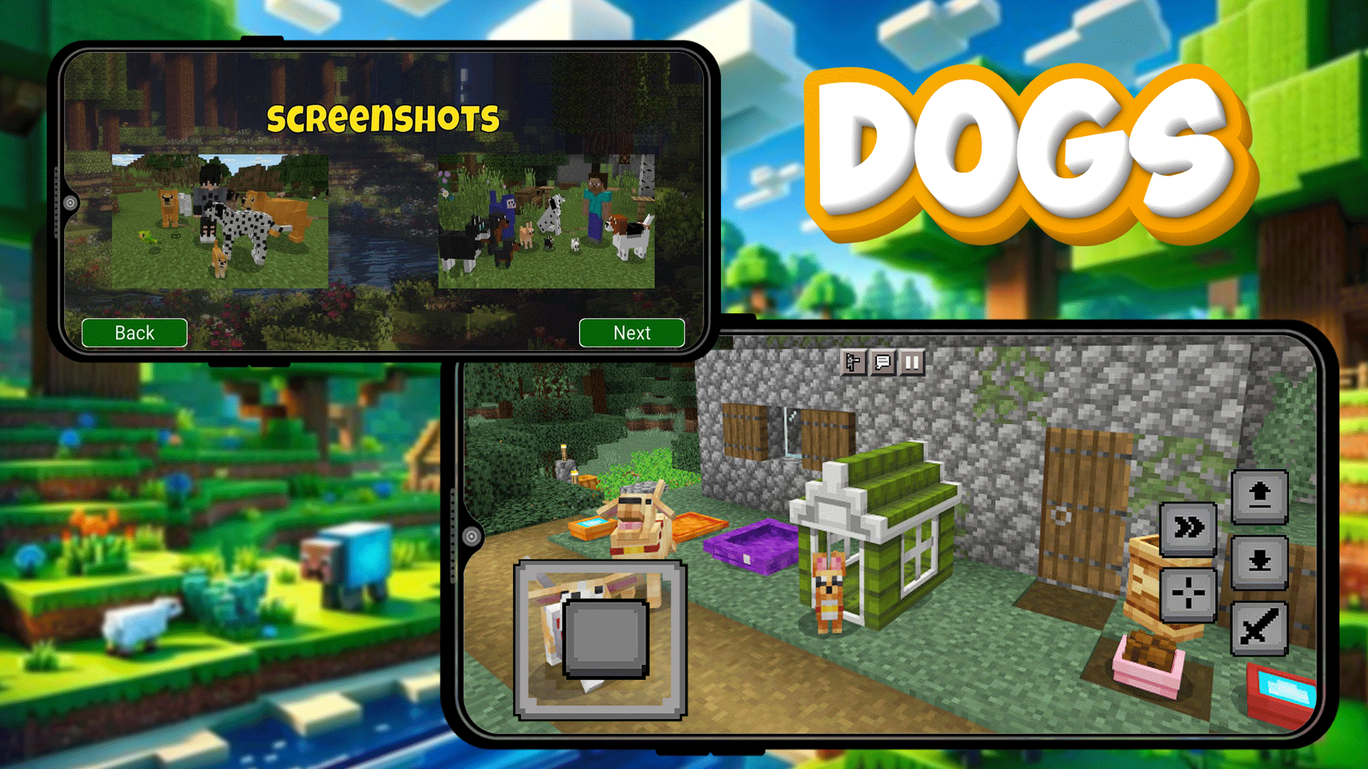 اسکرین شات 3 برنامه Dogs Mod for Minecraft PE